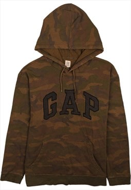 Vintage 90's Gap Hoodie Pullover Spellout Camp Brown XLarge