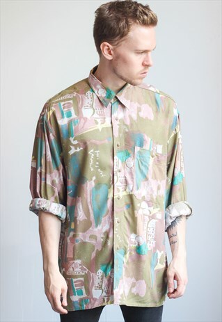 VINTAGE OVERSIZED ABSTRACT SHIRT