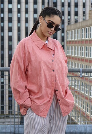 90S PINK FLOCKED BOYFRIEND SHIRT