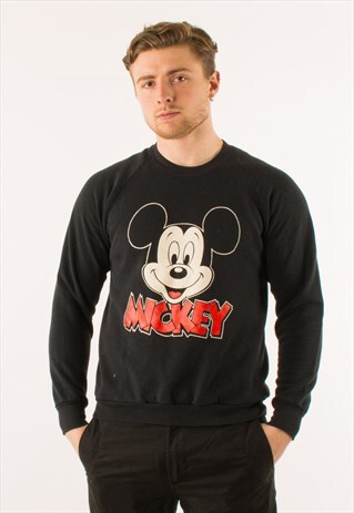 VINTAGE 80S BLACK MICKEY MOUSE DISNEY SWEATSHIRT XL