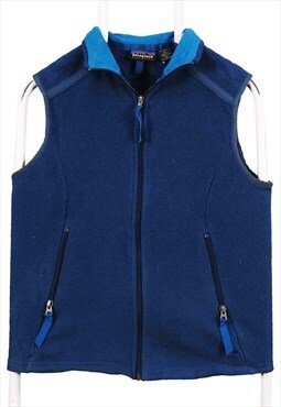Vintage 90's Patagonia Gilet Fleece Zip Up Blue Large
