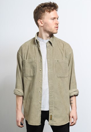 VINTAGE TIMBERLAND CORDUROY CORD SHIRT BEIGE