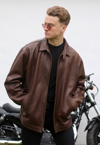 STUNNING RALPH LAUREN LEATHER HARRINGTON JACKET