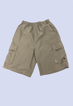 Quiksilver Stone Grey Beige Pockets Casual Cargo Shorts
