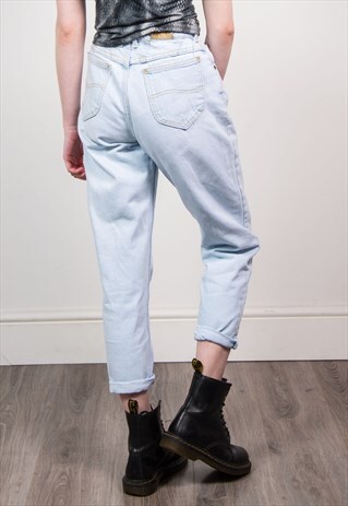 VINTAGE 90'S LEE LIGHT BLUE DENIM HIGH WAIST MOM JEANS