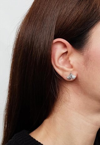 GINKO LEAF STERLING SILVER EARRING