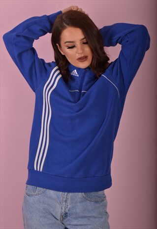 BLUE ADIDAS 1/4 ZIP SWEATSHIRT GJ3903
