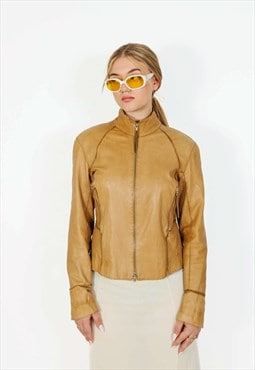 Vintage Late 90s Subversive Double Zip Up Leather Jacket