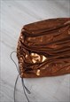 COPPER METALLIC RUCHED SKIRT