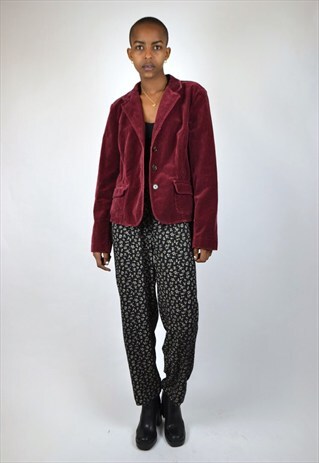 VINTAGE 90'S TOMMY HILFIGER VELVETEEN FITTED BLAZER