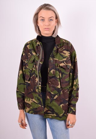 WOMENS VINTAGE MILITARY JACKET MEDIUM MULTI CAMO 90'S