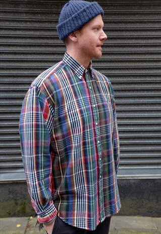 VINTAGE POLO RALPH LAUREN CHECKED BUTTON DOWN SHIRT