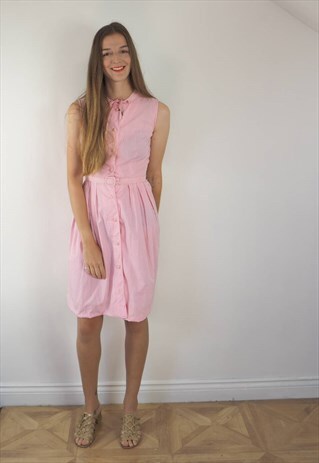 VINTAGE PINK GINGHAM DRESS