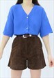 80S VINTAGE DARK BLUE BLOUSE (SIZE L)