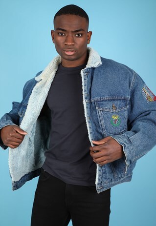 VINTAGE PATCHWORK SHERPA DENIM JACKET NJ461