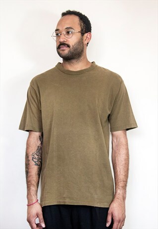 90S CLASSIC SPORTSWEAR WELL WORN ARMY GREEN TEE SMALL