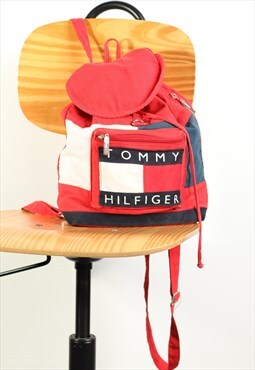 Vintage Tommy Hilfiger Skript Backpack Rucksack Bag 