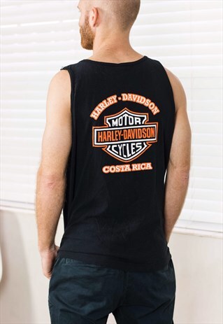 VINTAGE HARLEY DAVIDSON SLEEVELESS T-SHIRT LOGO 90S XL 4.3