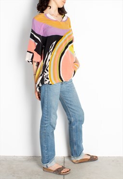 Women's Italian Colorful Abstract Top