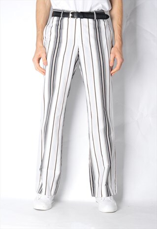 VINTAGE 90S WHITE STRIPED LIGHTWEIGHT PANTS