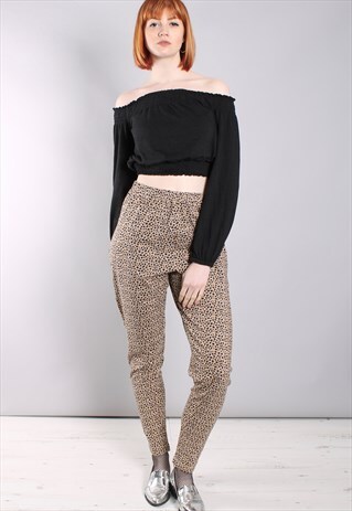 VINTAGE 90S ANIMAL PRINT PATTERNED HIGH WAISTED LEGGINGS