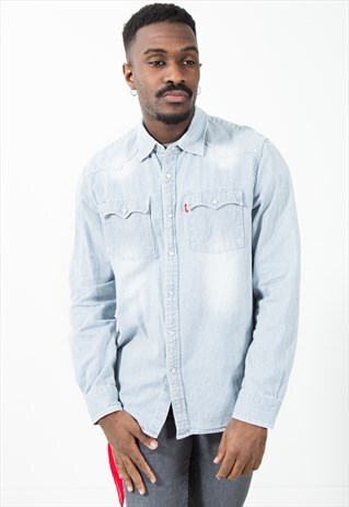 VINTAGE 80S ORIGINAL LEVI'S DENIM SHIRT / S5513