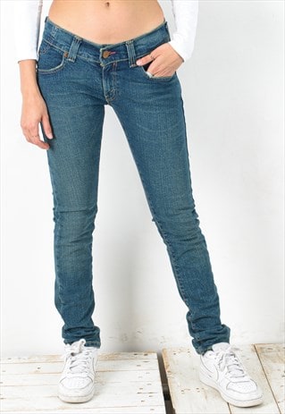 Vintage LEVI 504 Women's Denim Jeans Skinny Low Waist W30 