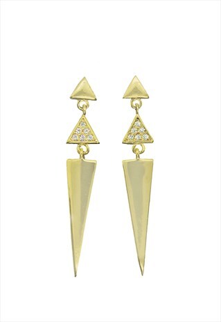 GOLD PLATED AND STONES EARRINGS
