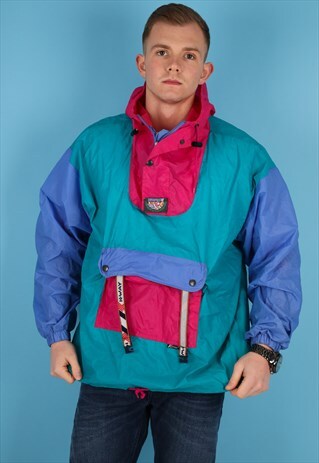 VINTAGE K-WAY WINDBREAKER JACKET IN MULTI NJ779