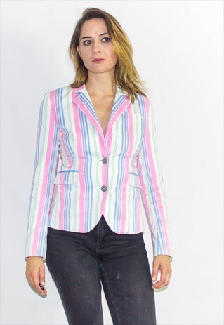 90'S RARE HILFIGER CANDY STRIPED BLAZER