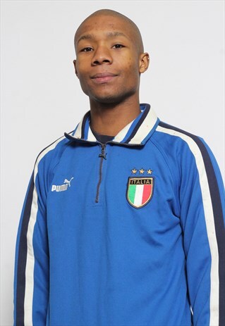 VINTAGE PUMA LOGO TRACK JACKET BLUE