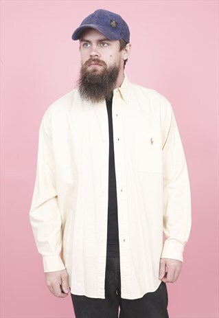 VINTAGE RALPH LAUREN CREAM SHIRT /R8158
