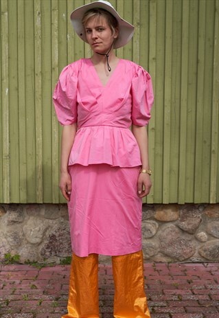 80'S VINTAGE CINDERELLA PINK DRESS