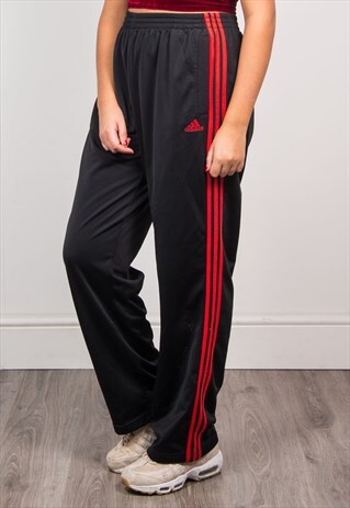 ADIDAS VINTAGE 90'S BLACK TRACKSUIT BOTTOMS TROUSERS