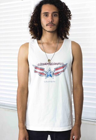 VINTAGE HARLEY-DAVIDSON SLEEVELESS T-SHIRT LOGO 90S M 5.9