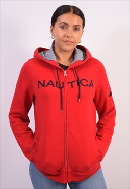 Vintage Nautica Hoodie Sweater Red