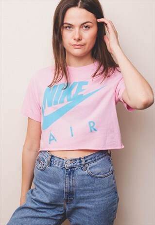 NIKE MIRRORED PINK CROP TEE