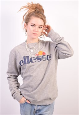 Vintage Ellesse Sweatshirt Jumper Grey