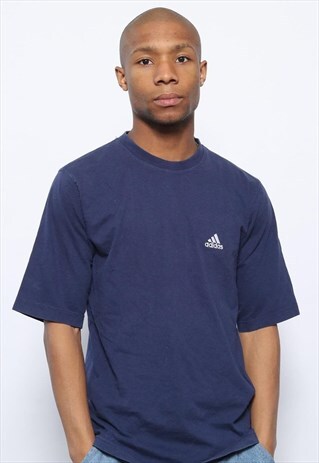 VINTAGE ADIDAS LOGO T-SHIRT NAVY BLUE