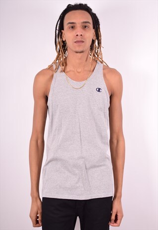 CHAMPION MENS VINTAGE VEST TOP LARGE GREY 90'S