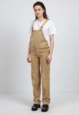VINTAGE BROWN JEANS MACHINE CORDUROY JUMPSUIT DUNGAREES