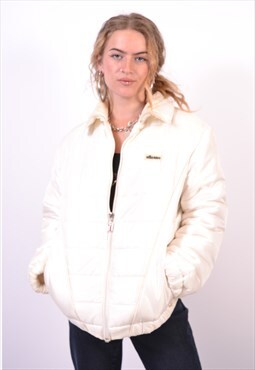 Vintage 90'S Ellesse Padded Jacket Off White