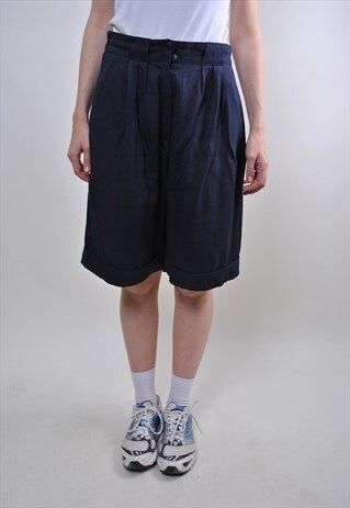 WOMAN VINTAGE BLUE CHINO CLASSIC HOLIDAY MINIMALIST SHORTS