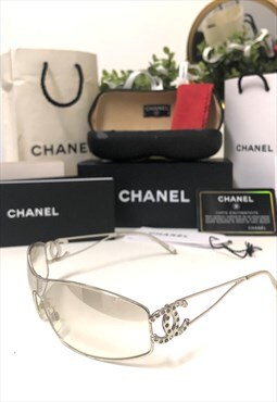 Chanel 4072-B diamante Ombre Swarovski Rimless Sunglasses