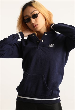 VINTAGE ADIDAS PRINT BUTTON UP SWEATSHIRT