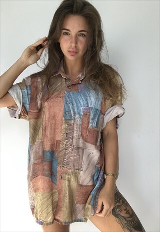 PATTERNED OVERSIZED RETRO VINTAGE UNISEX FESTIVAL SHIRT