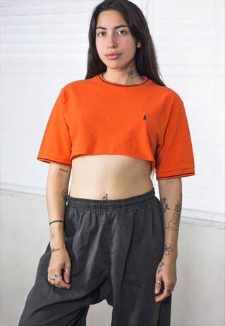 VINTAGE POLO RALPH LAUREN CROP TOP LOGO REWORKED 90S L 4