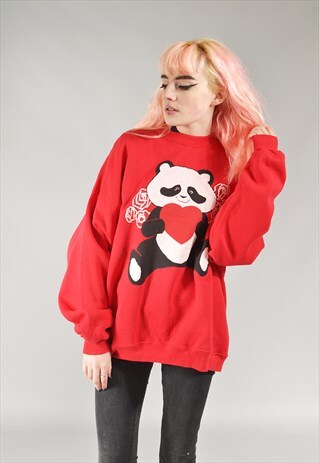 VINTAGE RED PANDA PANDA LOVE SWEATER