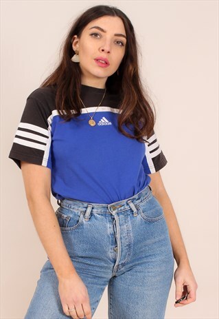 VINTAGE 90S BLUE ADIDAS T-SHIRT