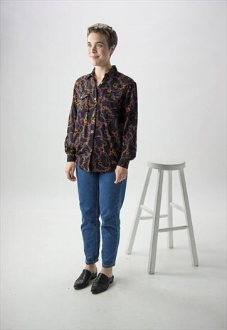 EQUESTRIAN BUTTON UP BLOUSE / CORDS AND CHAINS FALL SHIRT